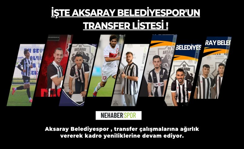 İşte Aksaray Belediyespor'un transfer listesi !