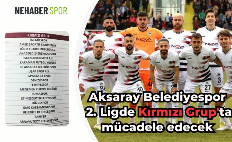 Aksaray Belediyespor 2. Ligde Kırmızı Grupta mücadele edecek